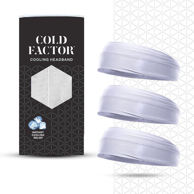 COLD FACTOR Cooling Headband for Women and Men – UPF 50+ Advanced Evaporative Comfort, Instant Cooling Sweatband for Outdoor Sports, Fitness, Yoga, Hiking, Running, and Workout – 3 Pack - Image 1
